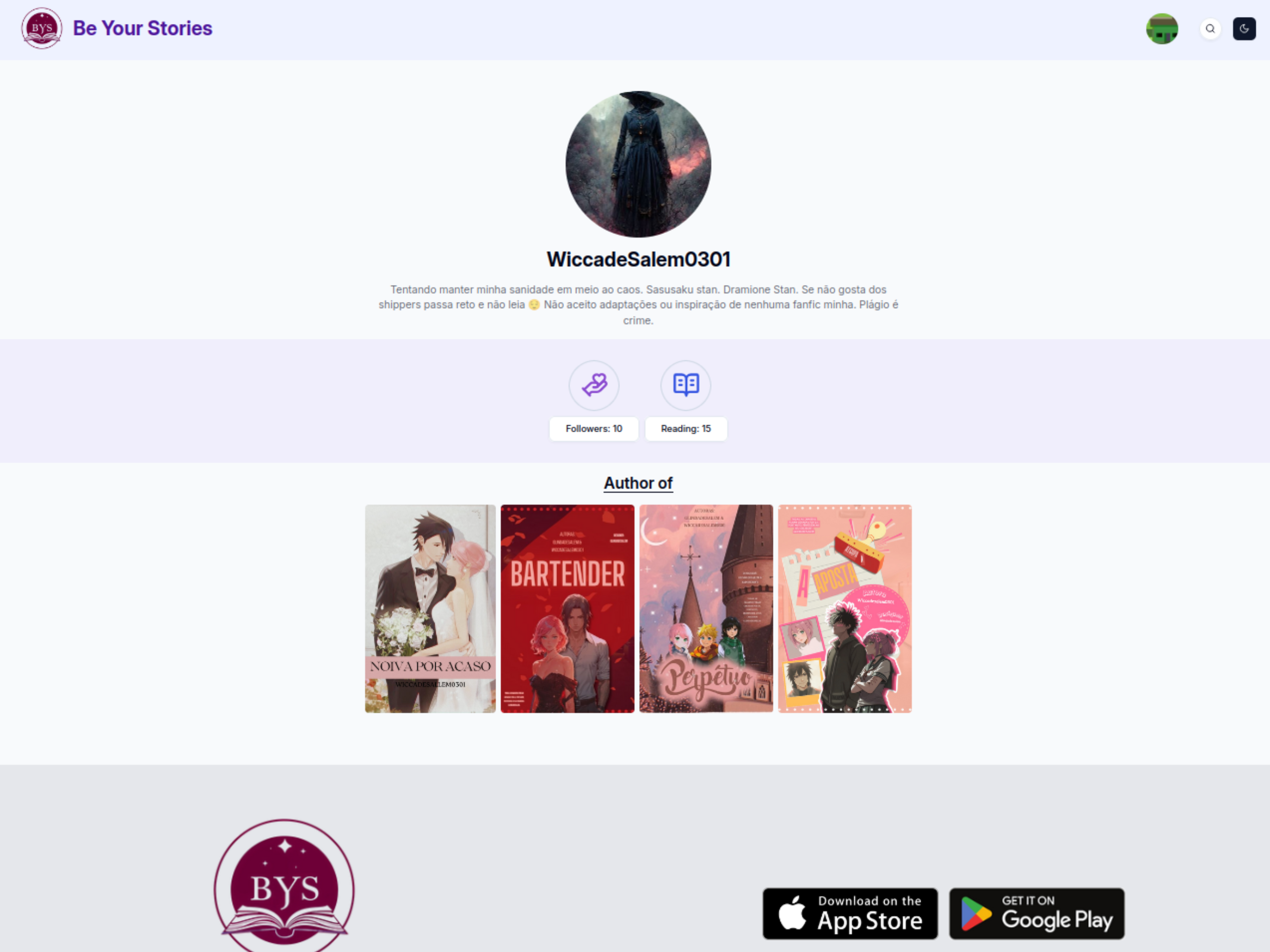 BYS screenshot — iPad - User profile